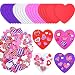 320 Pieces Valentines Foam Heart Craft Set Includes 20 Pieces Colorful Foam Hearts and 300 Pieces Self-Adhesive Heart Foam Stickers for Valentine's Day DIY Craft Supplies