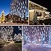 Adecorty Christmas Lights Outdoor, Meteor Shower Lights 8 Tubes 192LED UL Certified Snow Falling Rain Cascading Icicle Light for Xmas Tree Christmas Decorations Outdoor Wedding Party Window, White