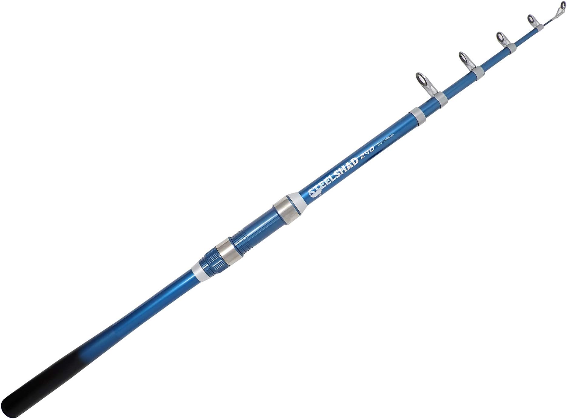 SteelShad Telescoping Fishing Rod - 8' 2" Carbon Fiber Collapsible Rod - 240 Series - MH/M Portable, Travel Rod Great for Fresh Water, Salt Water and Surf Fishing