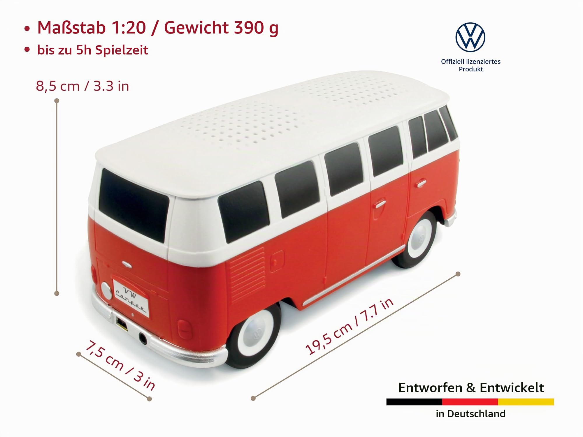 BRISA VW Collection - T1 Bulli Bus Bluetooth Lautsprecher Tragbar Mini-USB