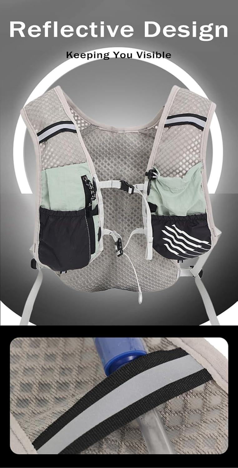 Hydration Running Vest for Women Men, Water Vest Backpack 2L, Lightweight Hydration Pack Water Backpack for Hiking, Trail Marathon Race