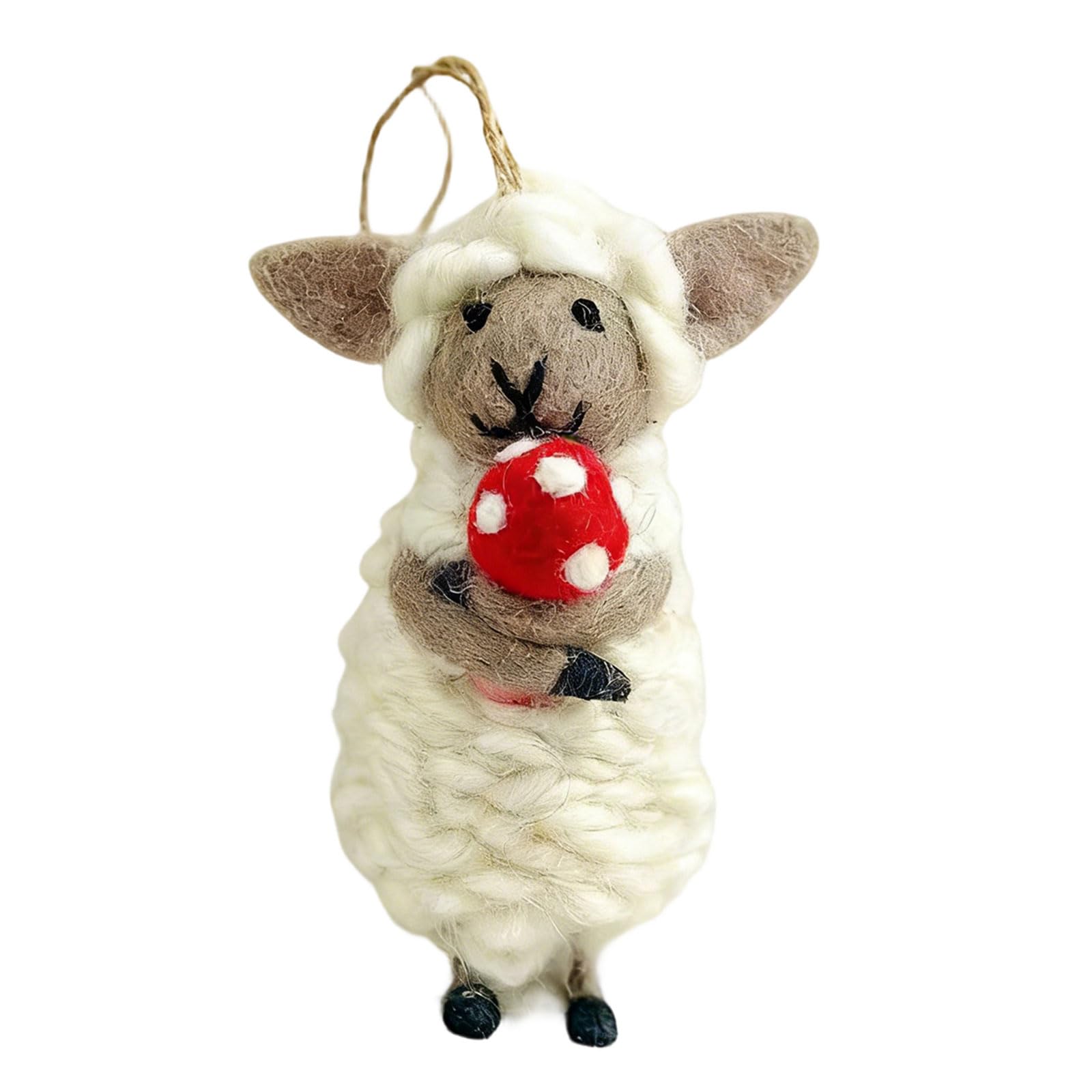 ZEPFJHE Crochet Flower Keychains Purse Bag Accessories Charm Car Keyrings Valentines Gift Sheep Keychain Women Crochet Flower Sheep Keychain