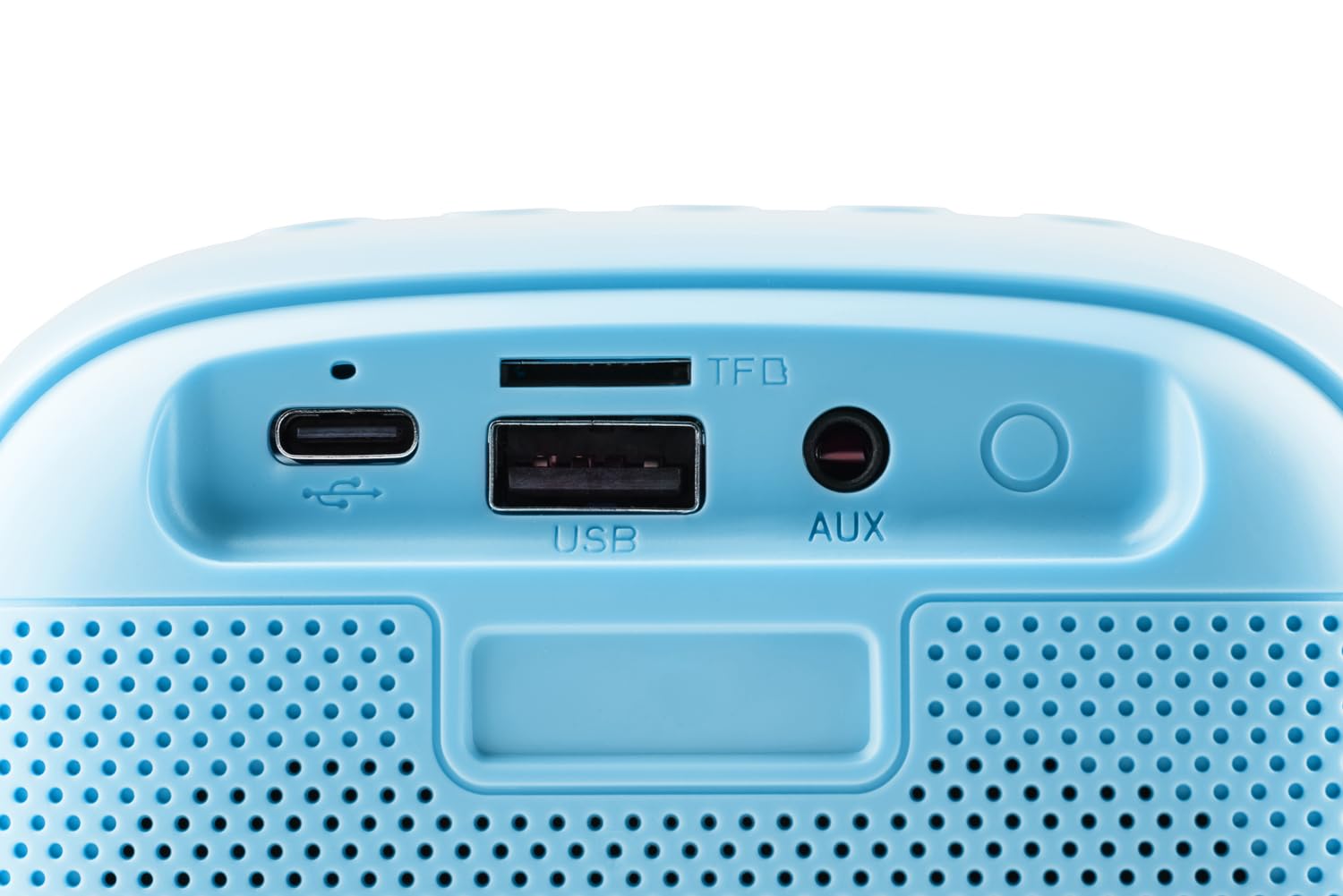 GOGEN Altavoz Bluetooth para niños con micrófono, efectos de luz y voz, 3,2 W, batería de 5 horas, USB‑C/AUX/MP3, azul