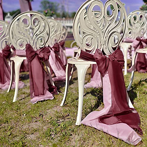 Wedding Arch Draping Fabric, 1 Panel 18Ft Burgundy Sheer Backdrop Curtain Chiffon Fabric Drapery Sheer Voile Scarf Draping Panels For Wedding Archway Ceremony Curtain Valance Party Decoration #TOP7