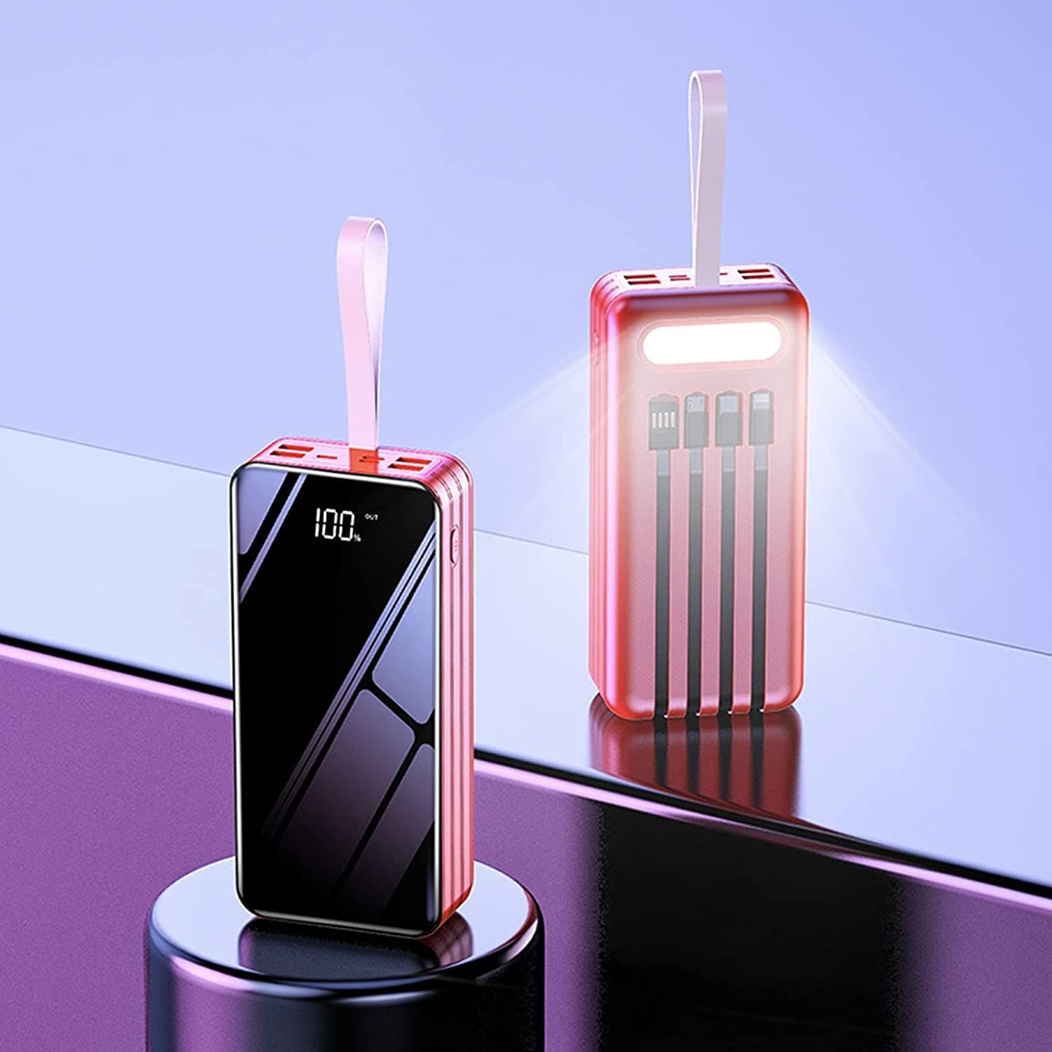 Przenośna ładowarka Power Bank Zintegrowane kable ładujące, prosta konstrukcja, elegancka i kompaktowa szybkie ładowanie 4000-10000 Mah bateria USB o dużej pojemności do smartfonów, tabletów, konsol