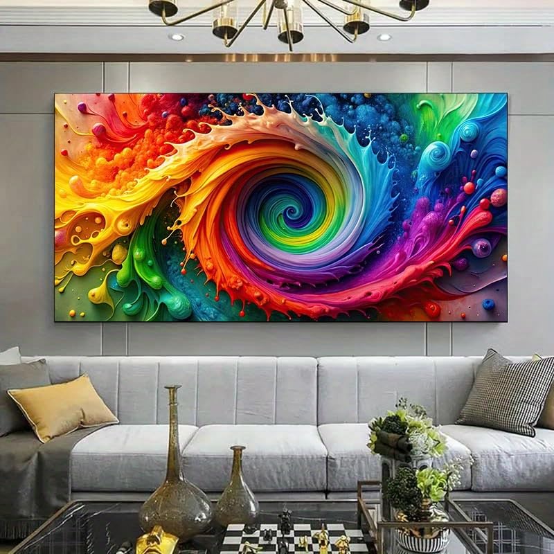 Póster en lienzo de arcoíris moderno para decoración de dormitorios y salas de estar de 45x90cm 2