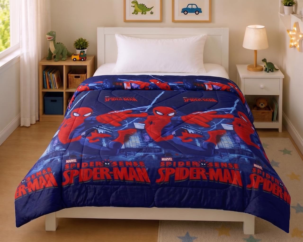 Decolure Glace Cotton Superhero Print Kids Single Comforter, 60 x 90 Inches, Single Size, Navy Blue, Includes 1 Comforter-image-27