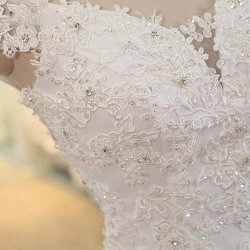 Miniatura 4 de Vestidos de novia largo vestido de novia sirena vestidos de novia de encaje apliques vestido de novia con cuentas fuera del hombro de las mujeres