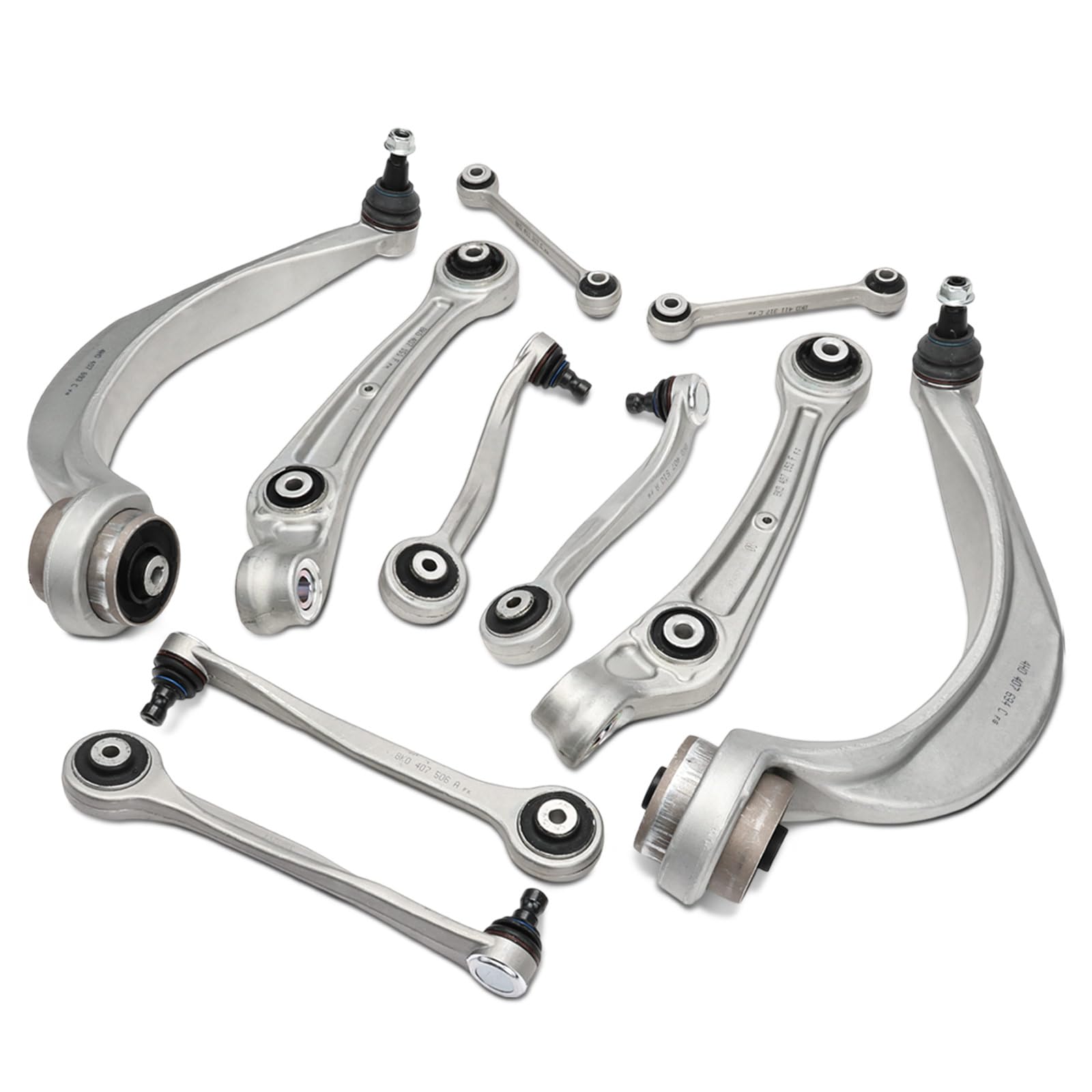 Frankberg 2x Biellettes Barre Stab + 8x Bras de suspension Avant Gauche Droite Compatible avec A4 Avant 8K5 Q5 8RB A4 8K2 A4 Allroad 8KH M.a.c.a.n 95B A5 Sportback 8TA A5 8T3 A5 Remplacer# 8K0411317D