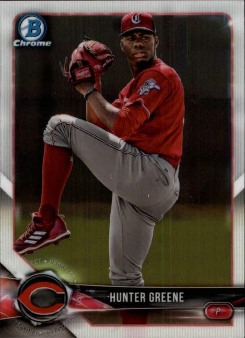 2018 Bowman Draft Chrome #BDC-58 Hunter Greene Cincinnati Reds RC Rookie MLB Baseball Trading Card