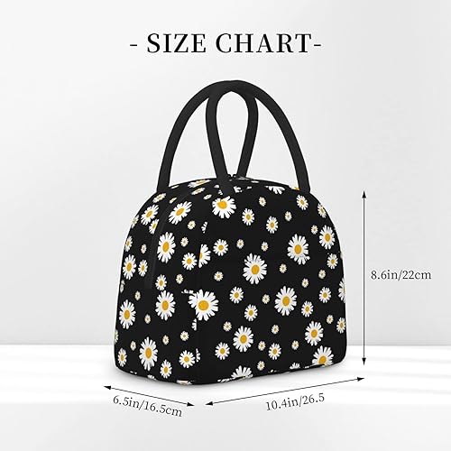 Miniatura 4 de Lonchera con aislamiento de margaritas para mujeres y hombres, grande, reutilizable, para adultos, a prueba de fugas, portátil, para el trabajo,