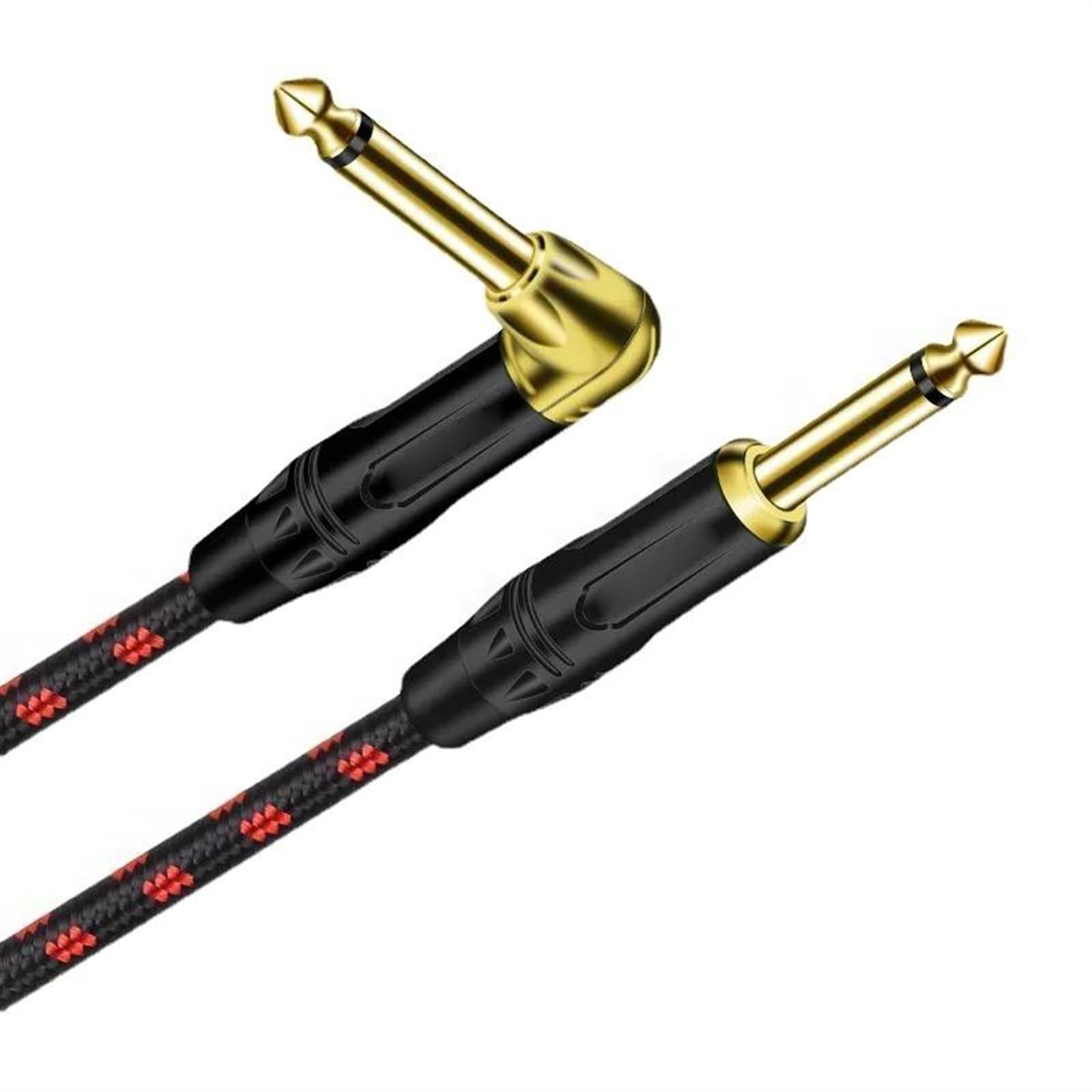Złącze Kątowe 6,35 Mm Kabel Kątowy Do Prostego Kabel W Oplocie Męskim Na Męskim Do Klawiatury Gitary Basowej Kabel do Instrumentów Gitarowych (Color : 5 m)