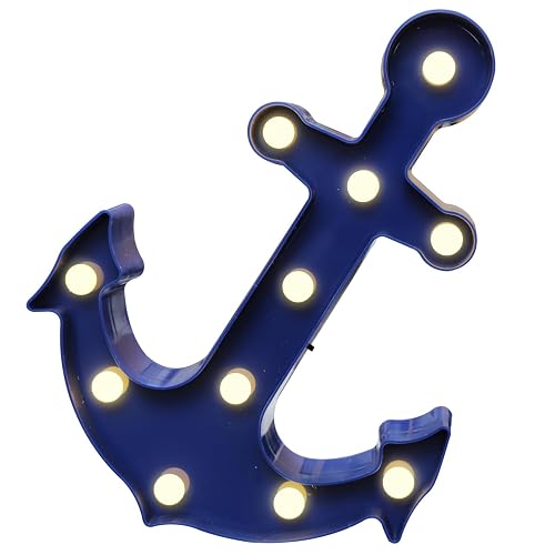 Anchor Shaped Marquee Signs, LED Marquee Lights Blue Anchor Decorations