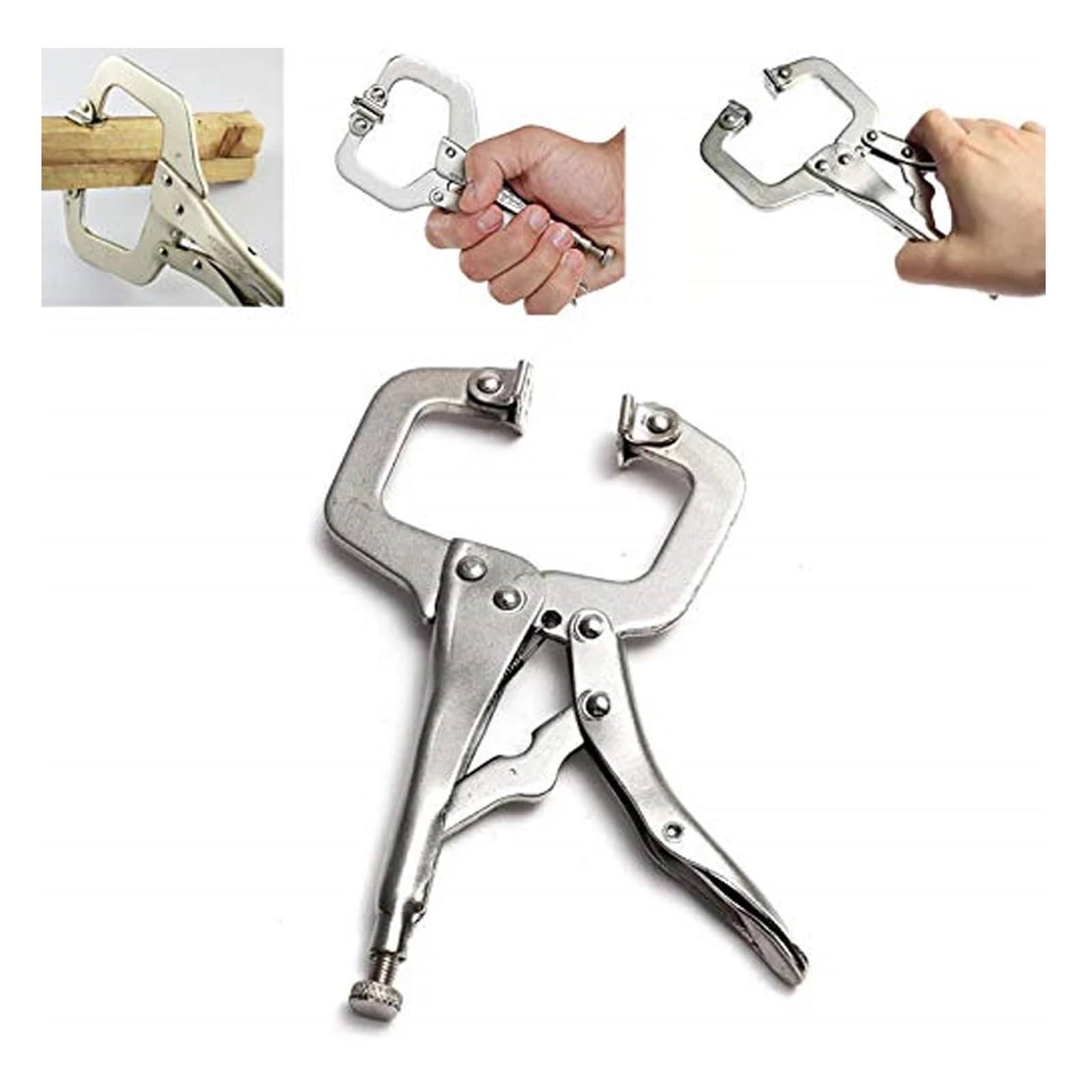 Pinza de soldadura en C para carpintería, localizador de espigas de agarre resistente, mandíbula giratoria, pinza de precisión, herramienta para carpintería