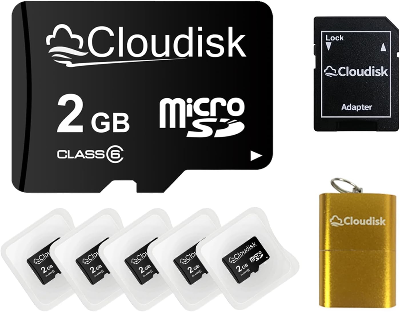 Amazon.com: Cloudisk Pack of 5 Micro SD Card 2GB Flash Memory Card C6 ...