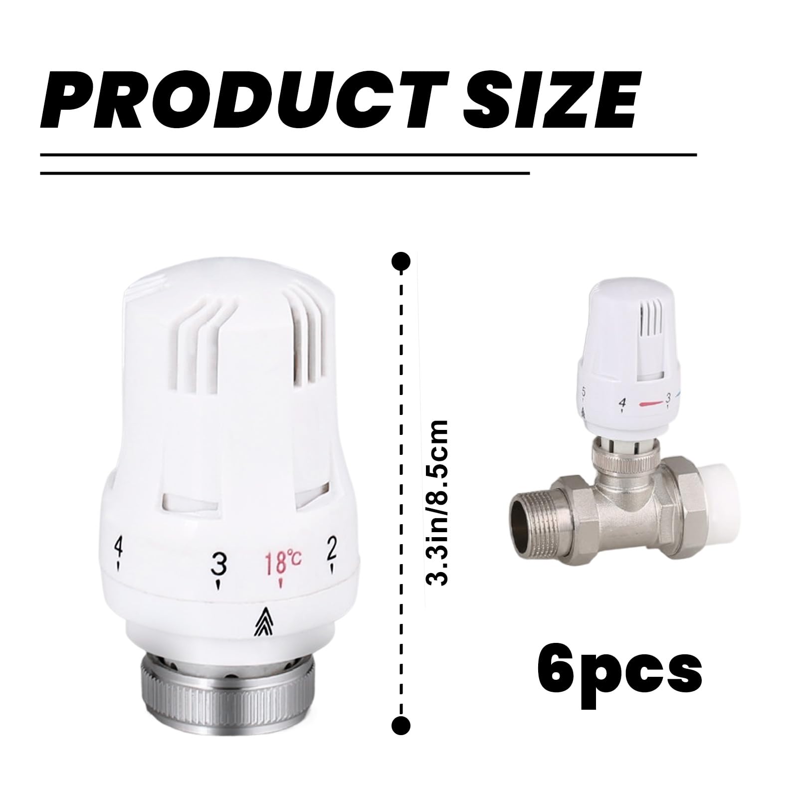 6 sztuk głowic termostatu zaworu grzejnika, głowica termostatu M30 x 1,5, termostat chłodniczy, termostat grzejnika zawór chłodniczy głowica zapasowa, termostaty grzejnika zawory chłodnicze do biura