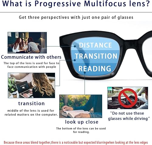 Miniatura 5 de Paquete de 3 lentes de lectura multifocales progresivos para mujeres y hombres, estilo Oprah, bloqueo de luz azul, lectores Spring Hinger 2.75
