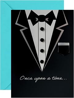 Wedding Card with Elegant Tuxedo Design - Wedding Cards for Bride and Groom - Unique Wedding Cards Congratulations with Envelope