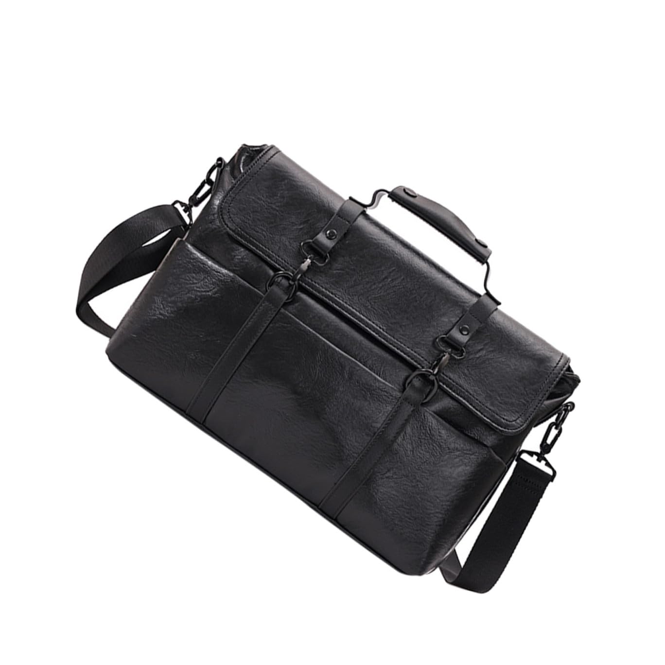 Uonlytech Maletín de Negocios para Hombre Negro, Bolso Bandolera Portátil de Gran Capacidad, Liviano y Resistente la Deformación para Oficina y Trabajo