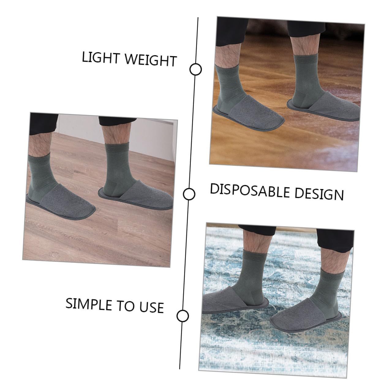 NOLITOY Pantofole da Viaggio Pieghevoli 20 Paia in Pile per Uomo e Donna | Design Monouso Leggero, Adatte per Spa, Formato Portatile per Uso in Hotel e Durante gli Spostamenti