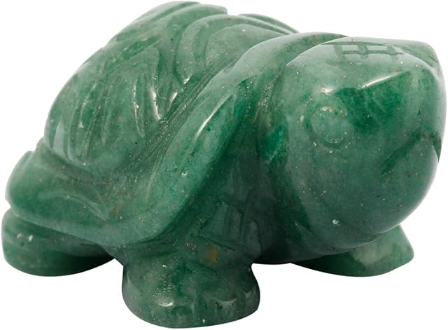 mookaitedecor Green Aventurine Crystal Turtle Statue Sculpture, Healing Stone Reiki Pocket Gemstone Desk Decor Figurines 1.5 Inch