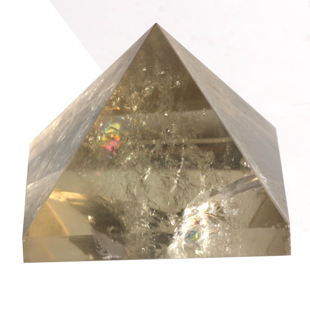 HongJinTian Crystal Natural Light Smokey Quartz Pyramid 2.36“w Home Goods