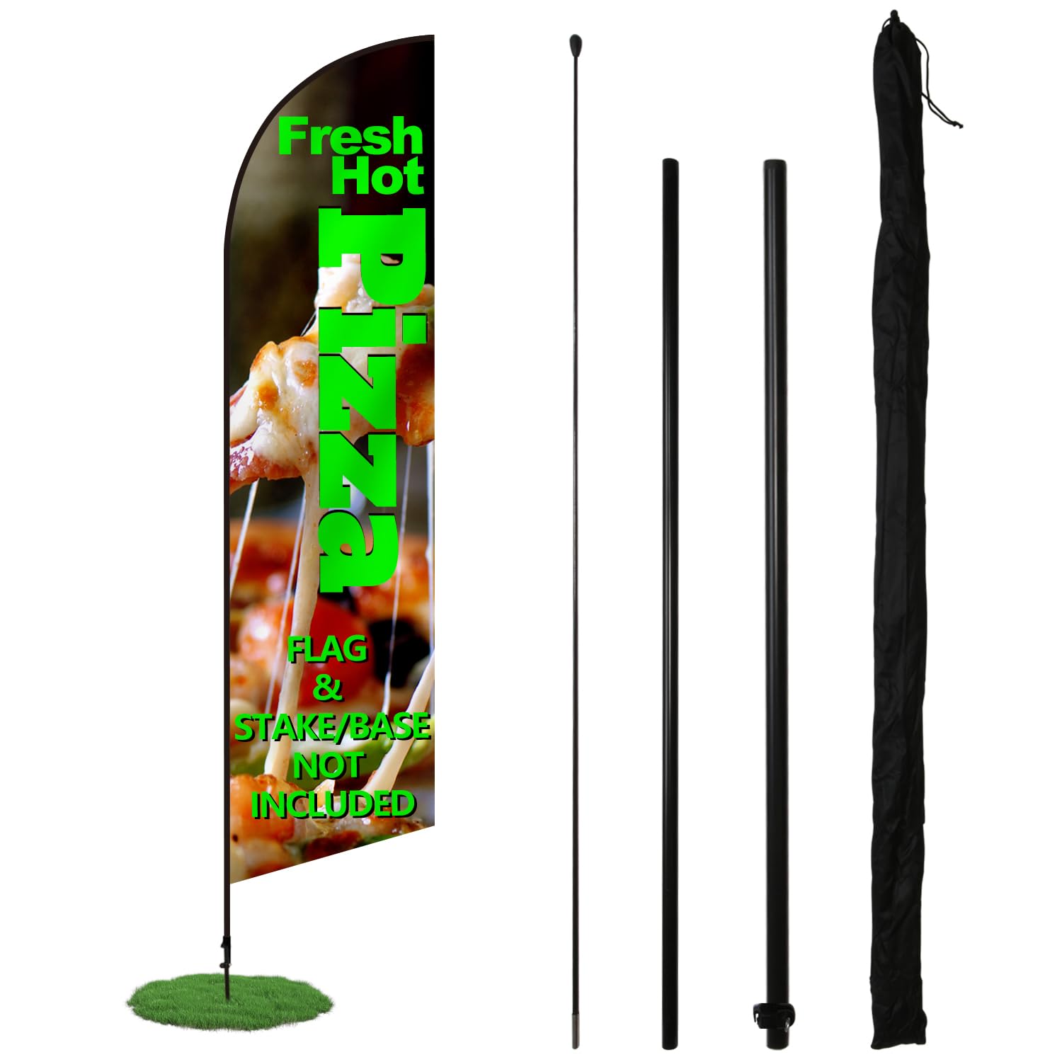 Anley Feather Flagpole Set - Assembled Flutter Banner Pole Set with Carrying Bag - Fits 2 FT X 6.5 FT Feather Flags (Flag and Stand Not Included) - Flagpole ONLY