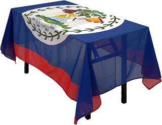 Belize Belizeans Flag Tablecloth,Rectangular Tablecloth Fade-Resistant Washable National Flag Tablecloth, Suitable for Kitchen Dining Family Gatherings and Outdoor Events,Home Decoration.