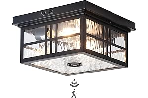 Industrial Outdoor Flush Mount Motion Sensor Ceiling Light