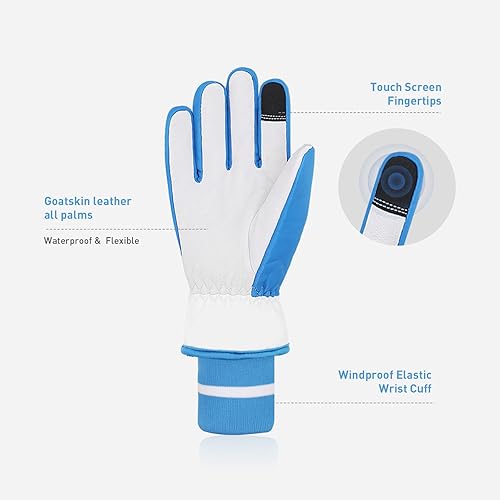 Miniatura 2 de HANDLANDY Guantes de trabajo impermeables con aislamiento térmico Thinsulate de 3M, para hombre o mujer, de esquí, para invierno y clima frío,