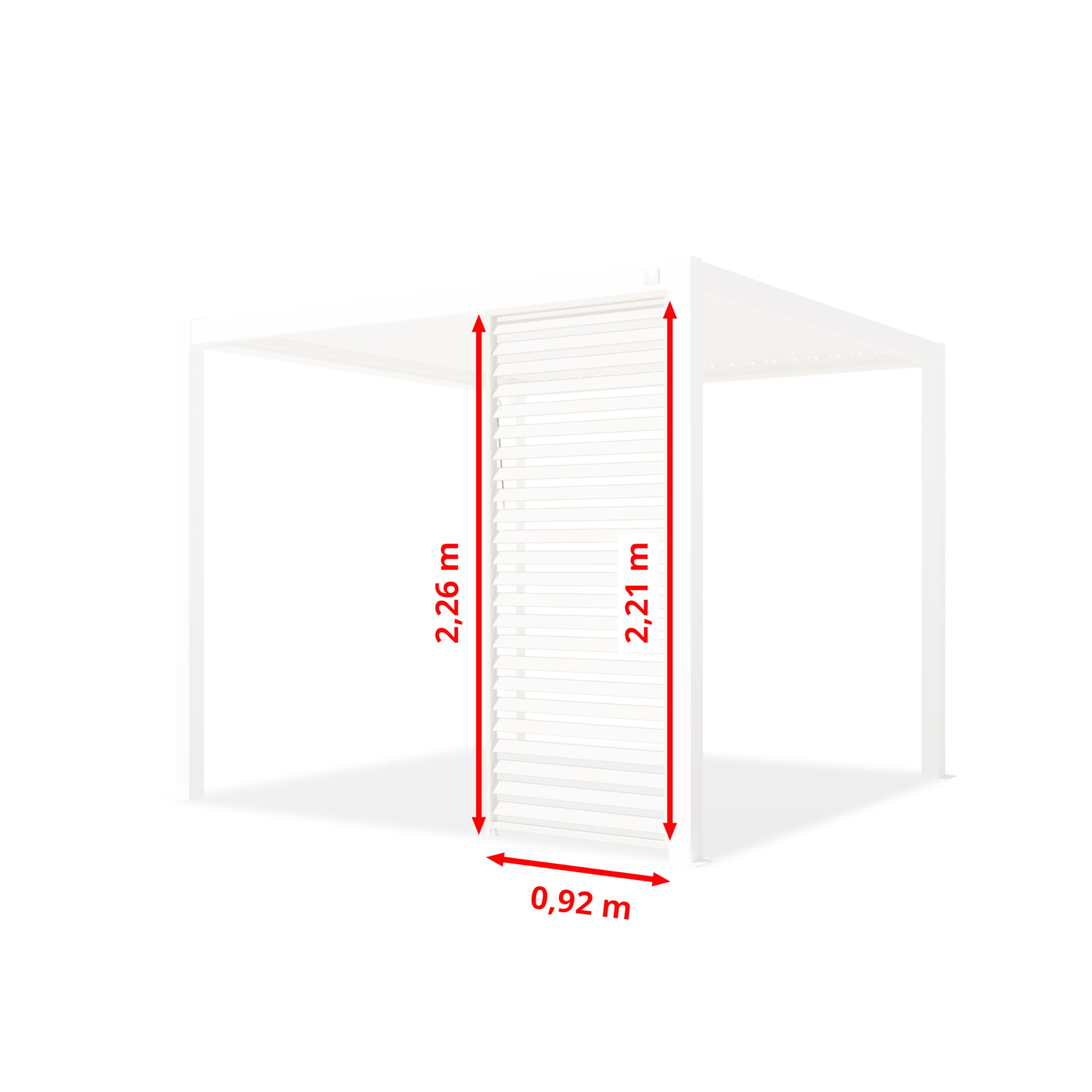 PRIMEYARD Pared de Lamas de 1 Pieza en Aluminio - Panel estático en Blanco para Pergola Premium