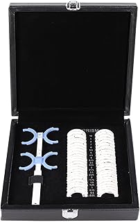 NICHOY 48 Pcs Optical Lens, Optical Optometry Rim Case Kit Set,Plastic Ring Trial Lens Set,Strabismus Check Lens Set(Color:Black,Size:48pcs)