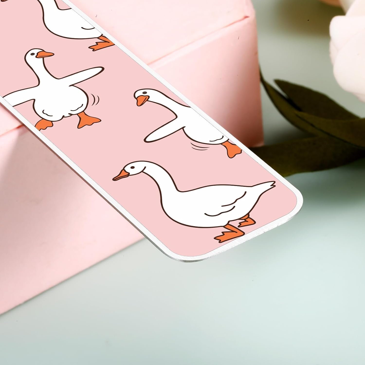 Pink Valentines Bookmarks Funny Silly Goose Book Marks for Reading Women Book Lovers Gifts Valentines Day Gifts for Women Teens Kids Nerds Book Club Gift Hilarious Birthday Gift Ideas 1Pcs 2-Sides - Image 4