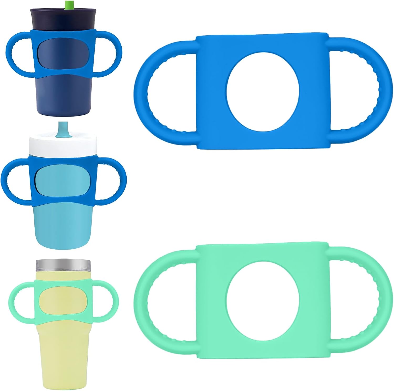 NiHome 2PCS Silicone Dual-Handle Cups Grip Compatible with 12-15oz Owala Zak Kids Tumbler, Accessories Handle Fit for 14oz Simple Modern Contigo Kids Tumbler, Handles for Home Travel Outdoors