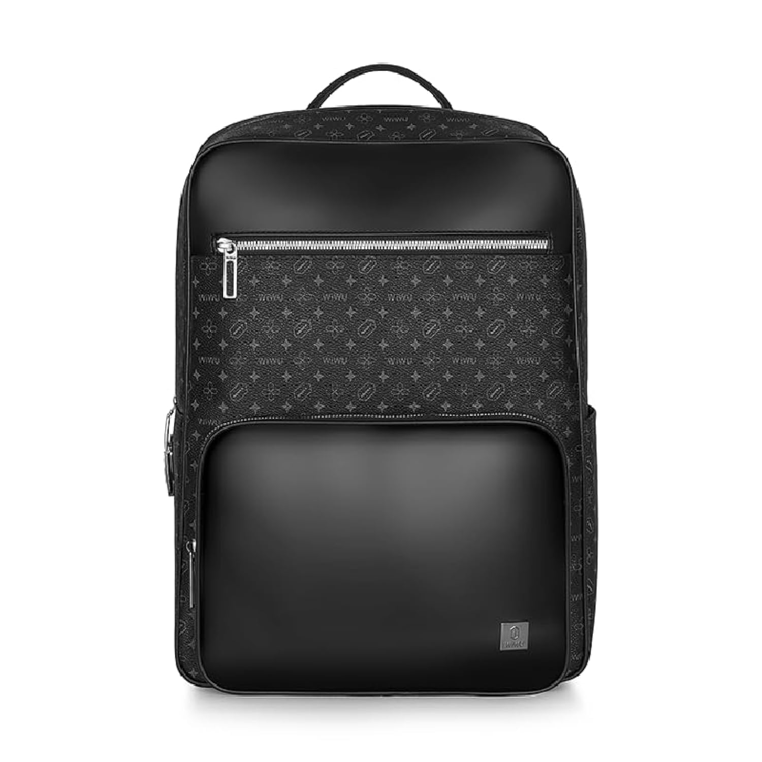 WIWUMaster Fingerprint Lock Leather Backpack, Black
