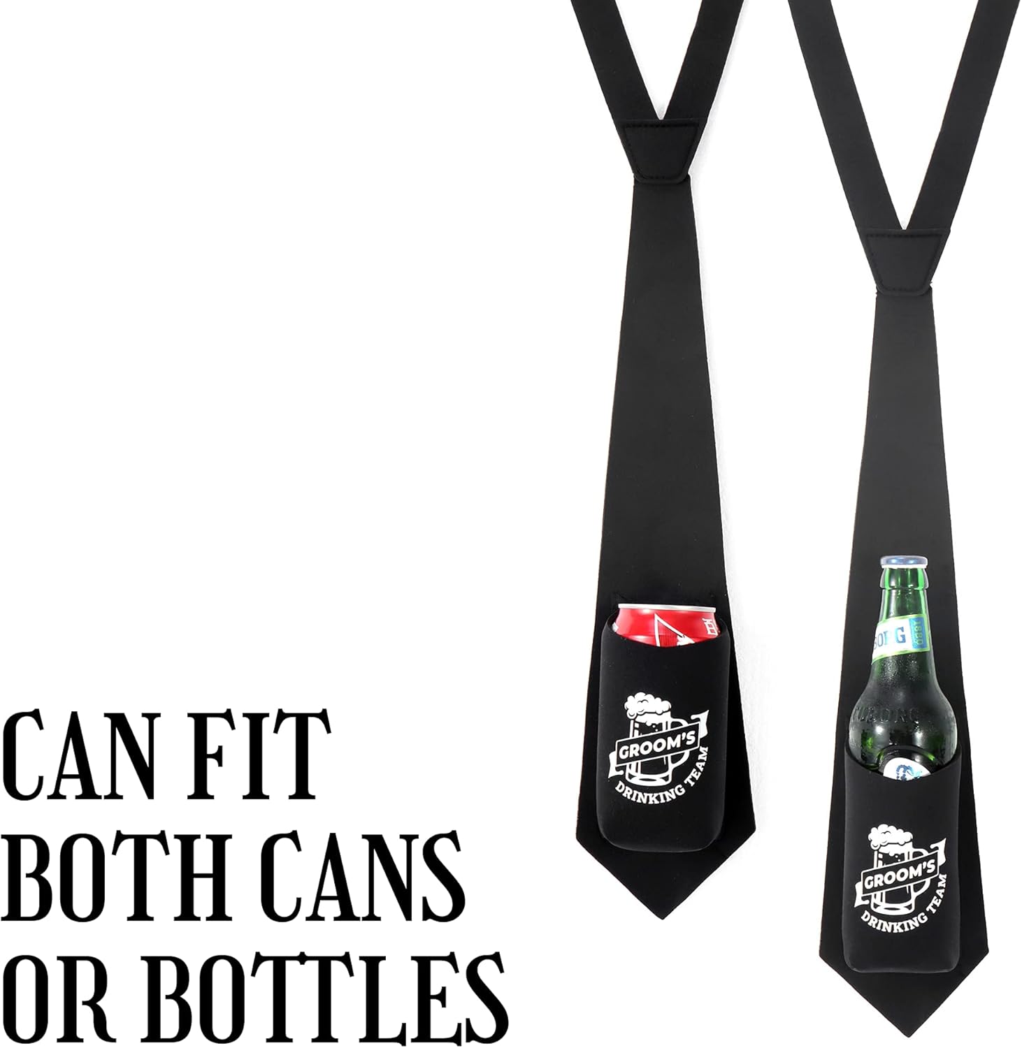 Groomsmen ネクタイビールホルダー {6パック} 新郎付き添い人ギフト 結婚式や独身パーティーのお土産に | 花婿付き添い人