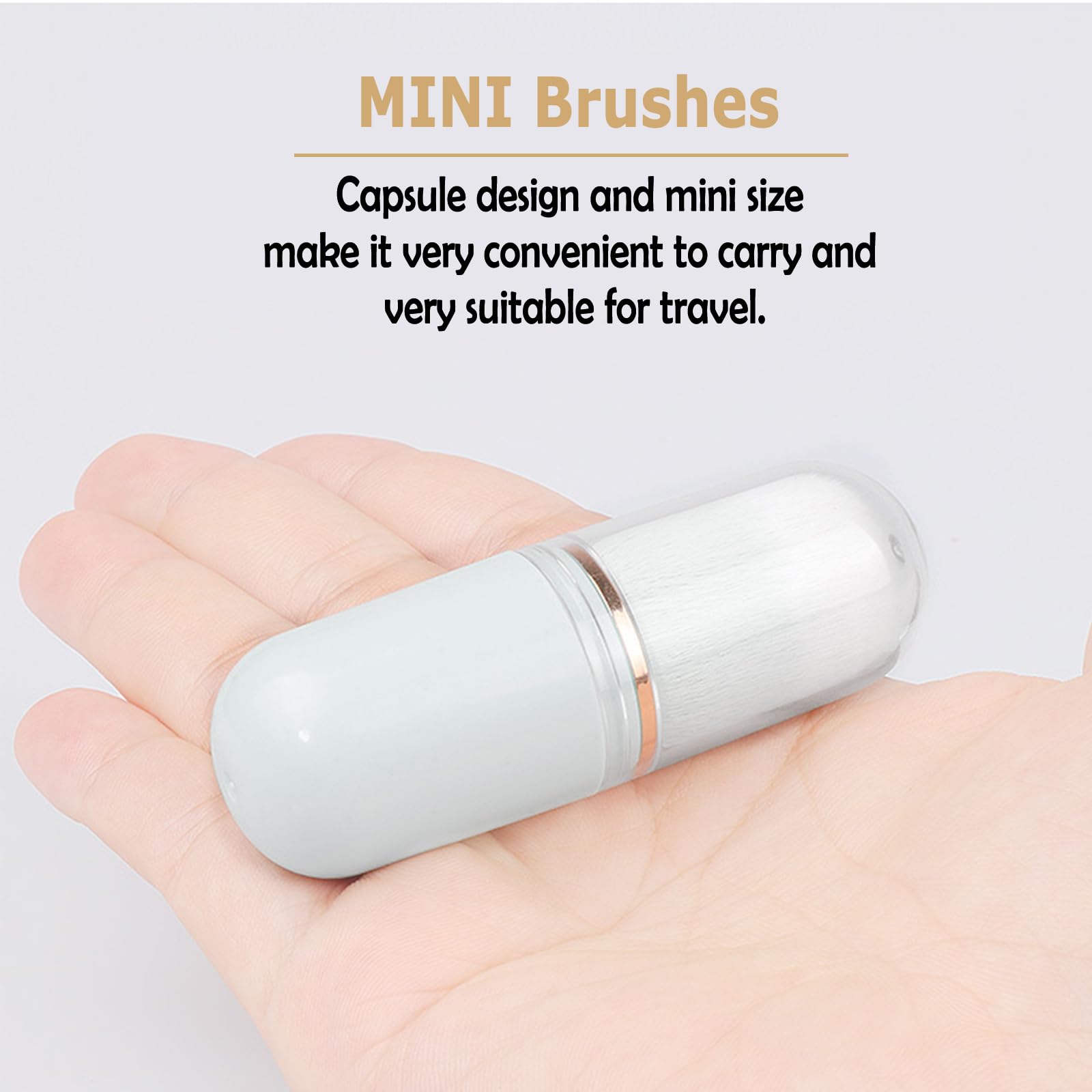 Pack of 2 Retractable Make Up Brushes, Travel Foundation Brush, Portable Mini Powder Brush - Image 4