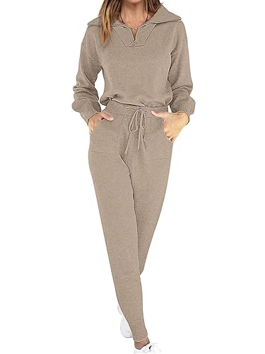 ANRABESS Women's Two Piece Outfits Sweater Lounge Sets Long Sleeve