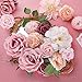 AGIRL Rose Artificial Flowers Combo Fake Flowers Pink Roses Silk Flowers with Stems for DIY Bridal Wedding Bouquets Centerpieces Arrangements Table Party Baby Shower Home Decor (Champagne Pink)