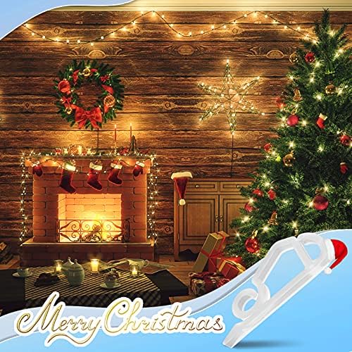 SelfTek 120 Pcs Gutter Hooks for Outdoor Lights, Plastic Gutter Clips for Hanging Christmas Light Xmas String Light Fairy Light Icicle Lights, White