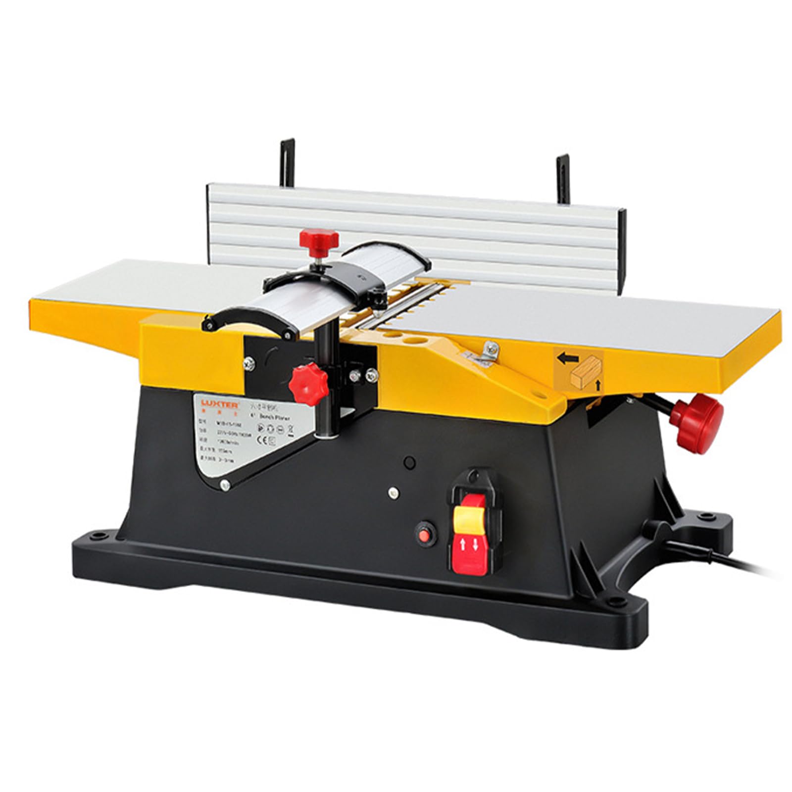 6-calowy strug stołowy, 1800W strug stolarski 12000 RPM/min, regulowana głębokość cięcia do strugania grubości drewna