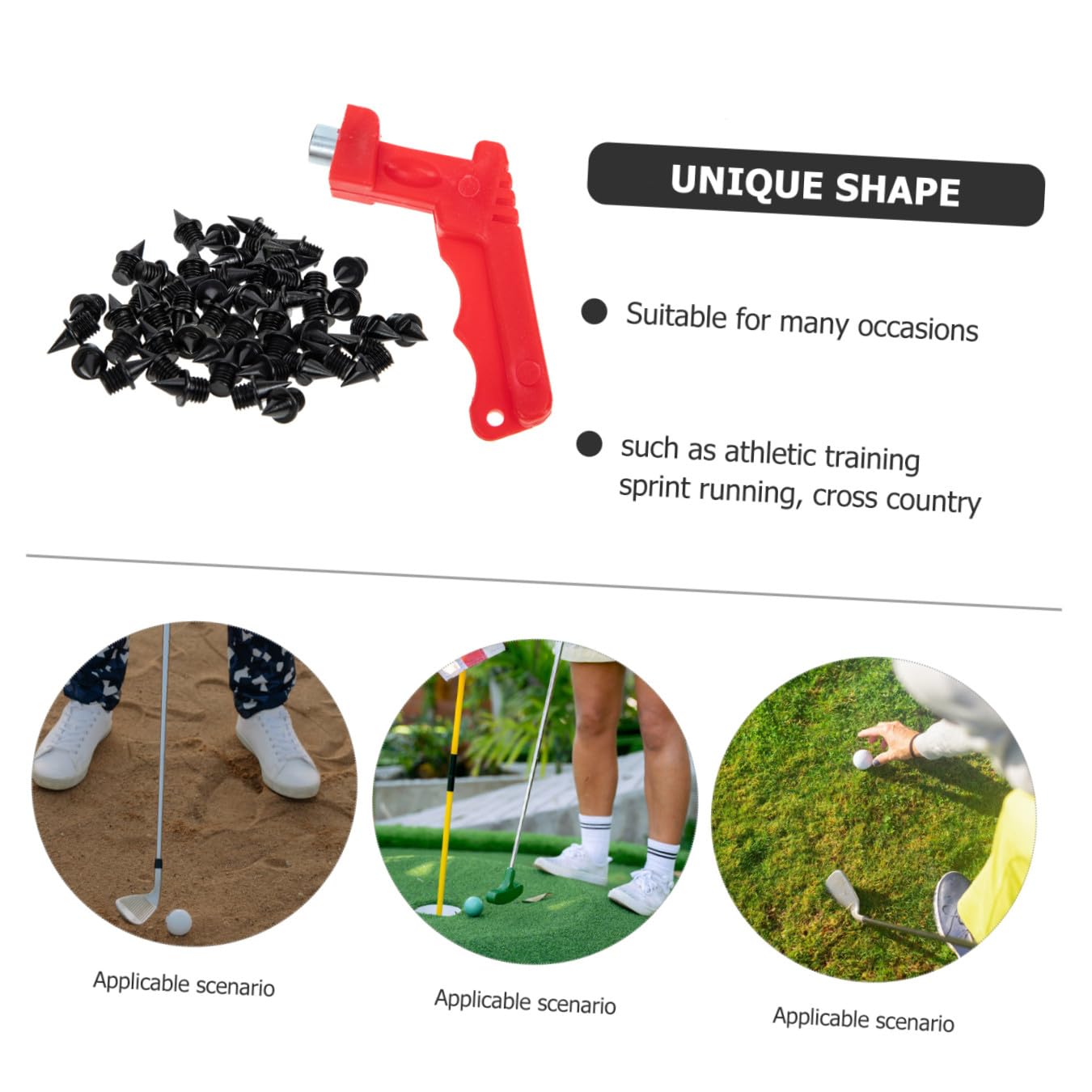 BESPORTBLE 5sets Chiodi Per Scarpe Da Corsa Con Wrench Chiodi Antiscivolo Carbonio Per Atletica e Cross Country Per Allenamenti e Competizioni Outdoor