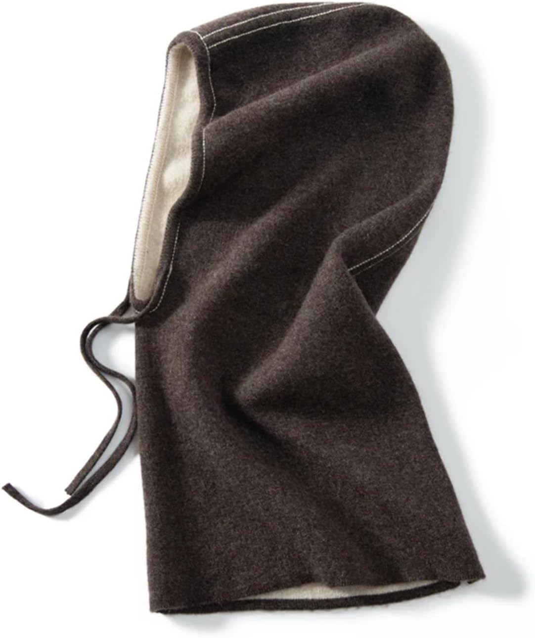 Pure Cashmere Hat for Unisex Winter Casual Knitted Scarf Hood Hat Women Men Balaclava Cap Warm Beanie Hat(Dark Grey)
