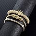 MAGIC FISH Imperial Crown King Bracelets for Men Set Pave CZ Gold Zircon Pure Hand-woven Luxury Charm Fashion Cuff Bangle Birthday Jewelry (3pcs-gold-Y)