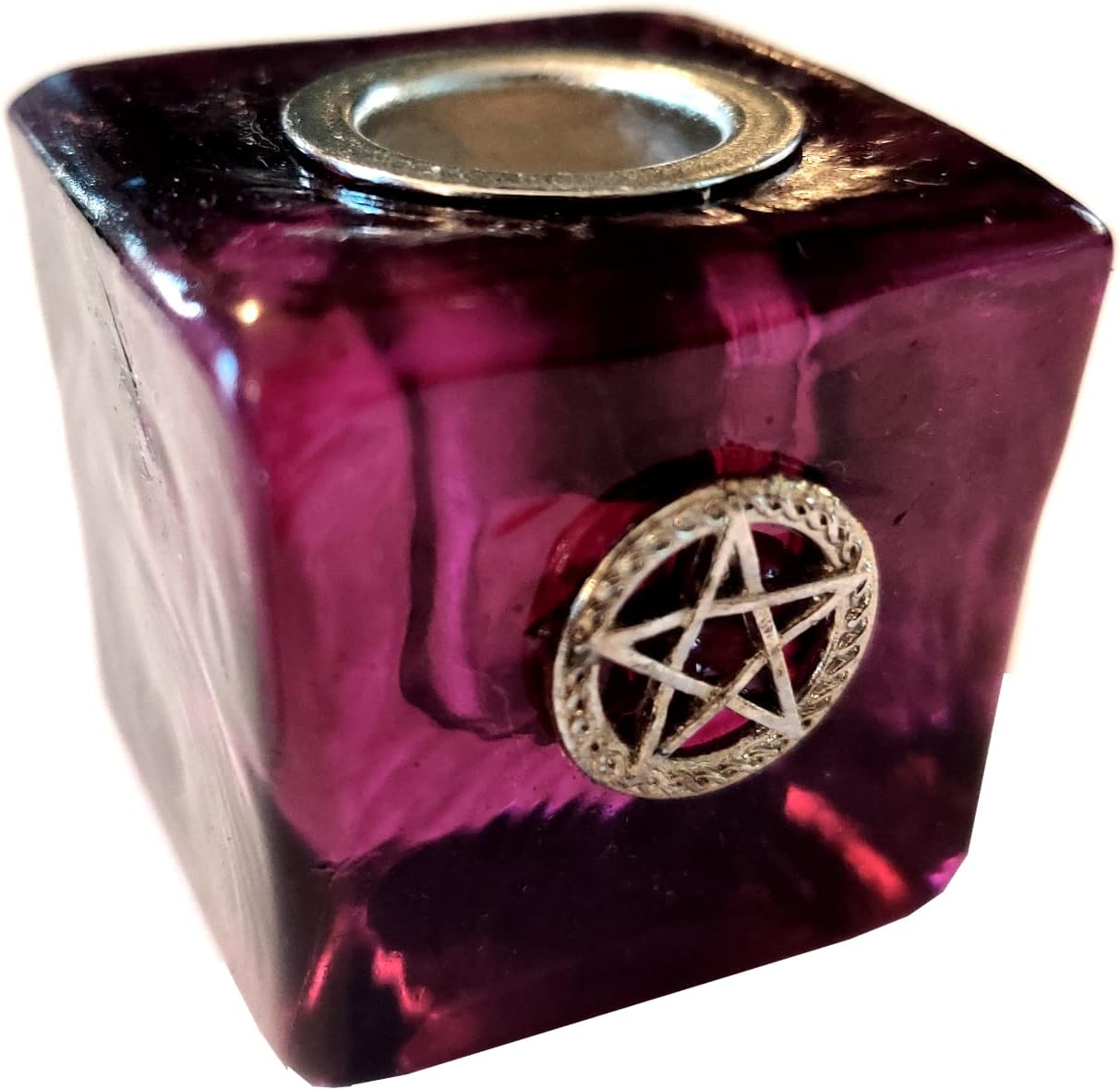 New Age Source Mini Candle Holder Pentacle Purple (Each)