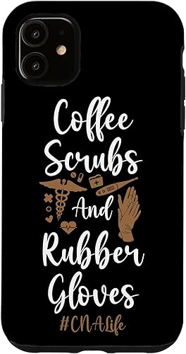 iPhone 11 CNA Enfermera Certificado Asistente de Enfermería Café Café Scrubs & Case