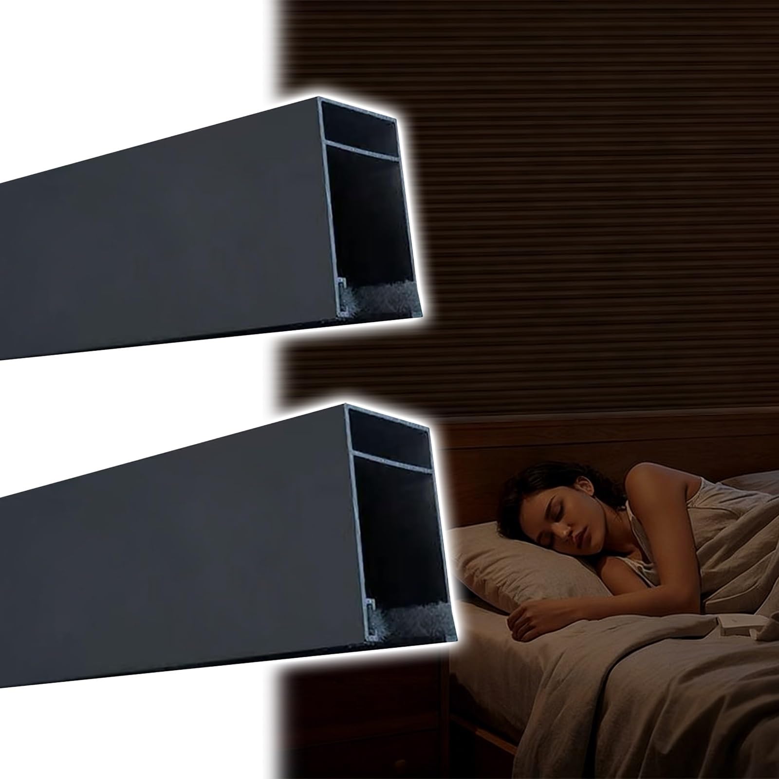 Bloqueur de lumière robuste PVC rigide noir pour fenêtres avec rail occultant de précision