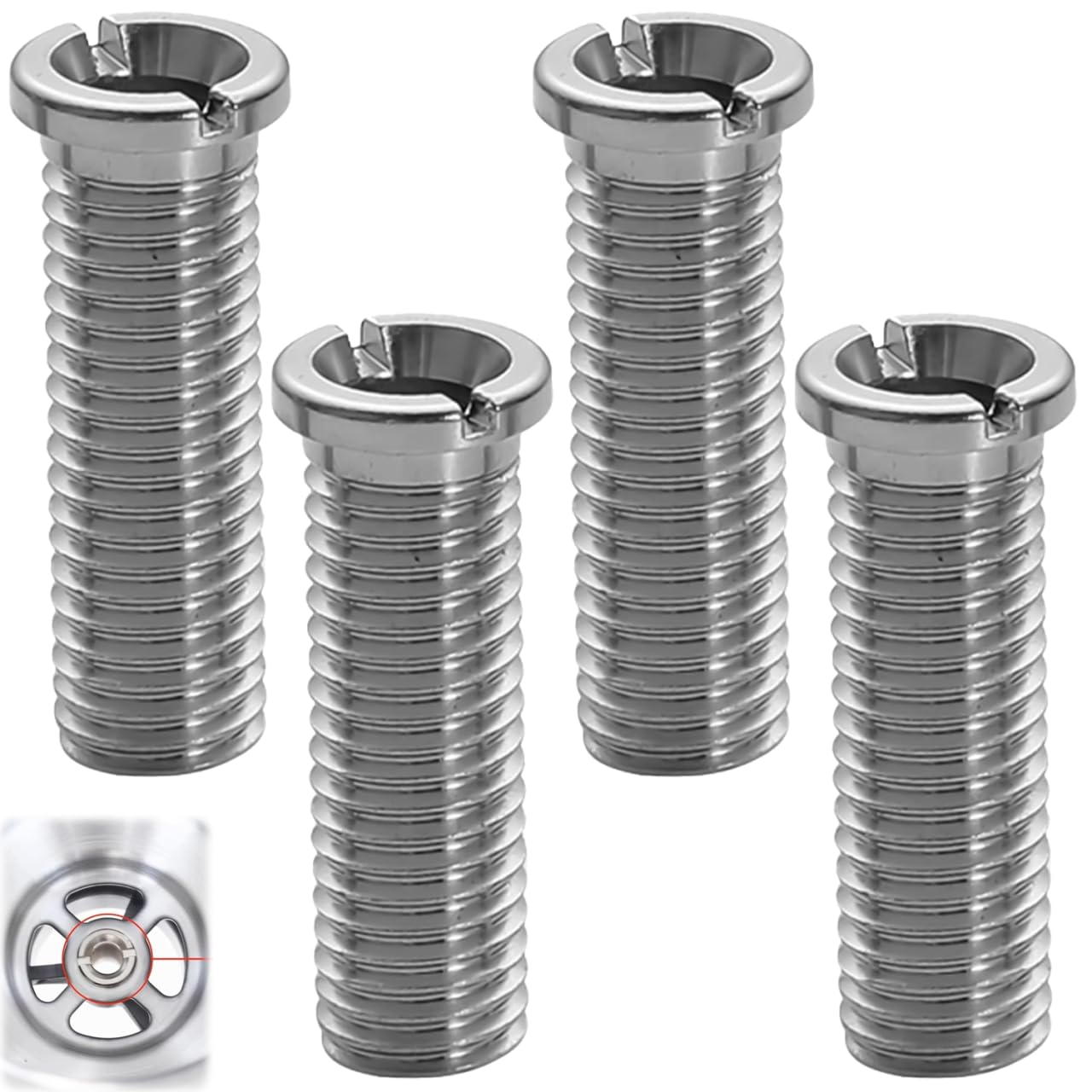 4 Stücke Hohlschraube Spüle M12 35MM Edelstahl Hohlschraube Rostfreier Stahl Abflusssieb Schraube für Ablaufgarnitur Spüle Abflusssieb Küchenspüle Schock Spüle Zubehör