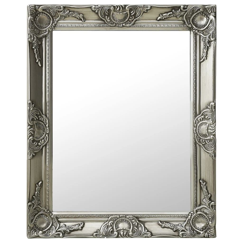 Woonisher Specchio da Parete Stile Barocco 50x60 cm Argento