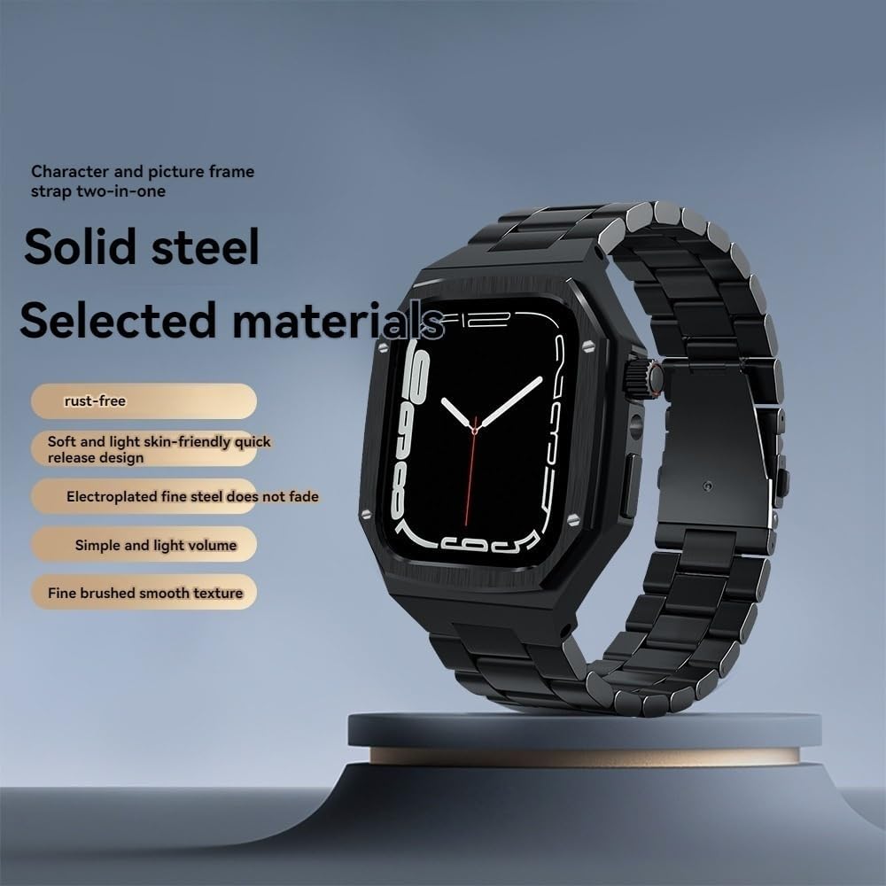 For Apple Watch 46mm 42mm シリーズ 10 49mm Ultra メンズ ステンレススチールケースとバンド